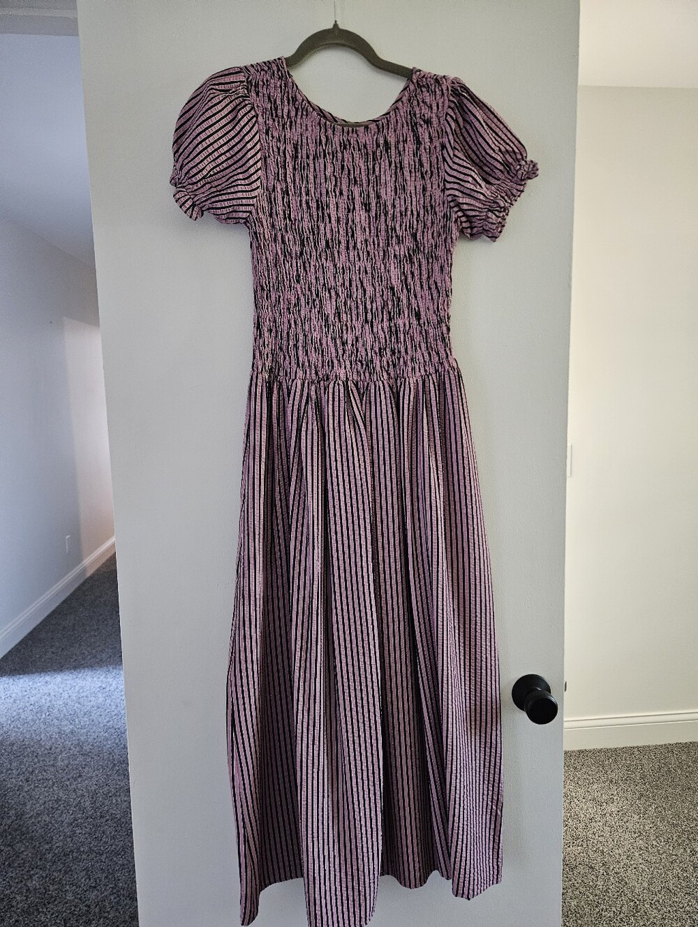 (New) Maeve Margie Smocked Stripe Midi Dress Small